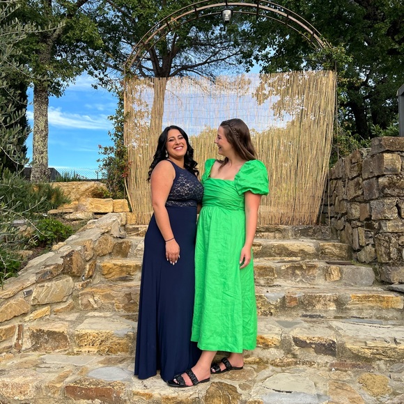 Forever New puff sleeve midi dress in green - Picture 4 of 6